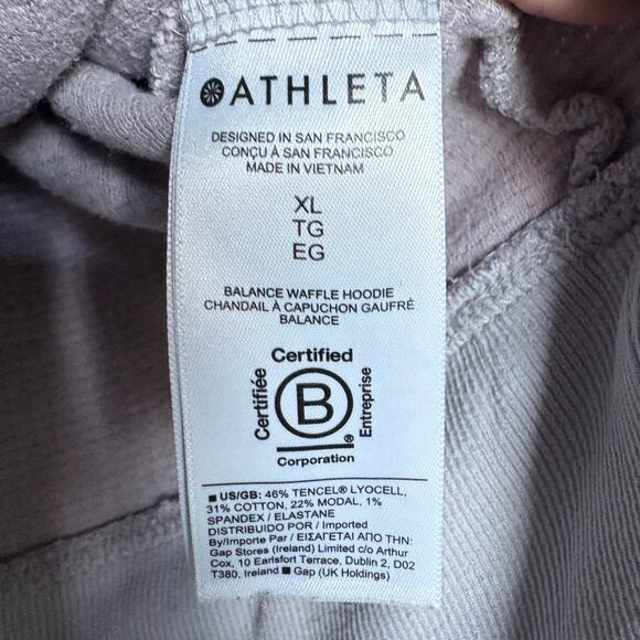 Athleta Balance Waffle Hoodie Gray XL Loungewear cozycore cabincore minimalist - Picture 4 of 11